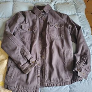 Duluth Trading Co Men's Dark Blue Gray Fire House Barn Canvas Jacket